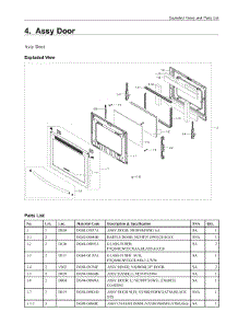 4. Assy Door parts for Samsung Range NE58K9500SG/AC from AppliancePartsPros.com