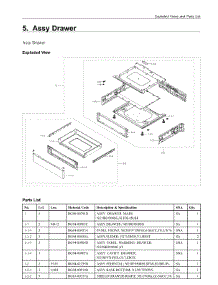 5. Assy Drawer parts for Samsung Range NE58K9500SG/AC from AppliancePartsPros.com