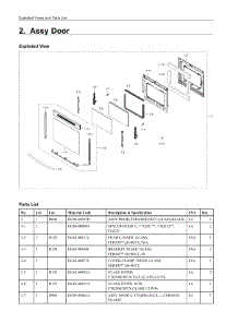 2. Assy Door parts for Samsung Range NE59J3420SB/AC from AppliancePartsPros.com