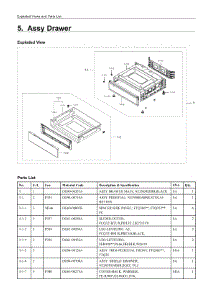 5. Assy Drawer parts for Samsung Range NE59J3420SB/AC from AppliancePartsPros.com