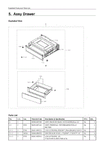 5. Assy Drawer parts for Samsung Range NE59J3420SW/AC from AppliancePartsPros.com