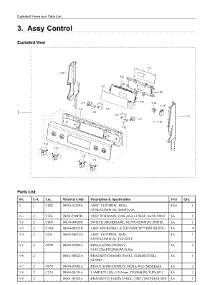3. Assy Control parts for Samsung Range NE59J3420SW/AC from AppliancePartsPros.com