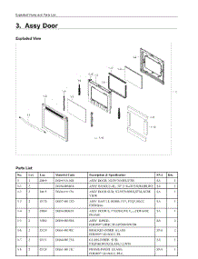 3. Assy Door parts for Samsung Range NE59J7630SS/AC from AppliancePartsPros.com