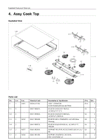 4. Assy Cook Top parts for Samsung Range NE59J7630SS/AC from AppliancePartsPros.com