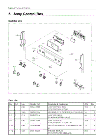 5. Assy Control Box parts for Samsung Range NE59J7651WS/AC from AppliancePartsPros.com