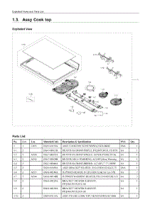 1.3. Assy Cook Top parts for Samsung Range NE59J7750WS/AC from AppliancePartsPros.com
