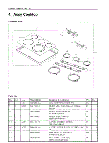 4. Assy Cooktop parts for Samsung Range NE59M4310SW/AA from AppliancePartsPros.com