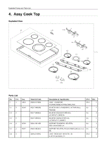 4. Assy Cook Top parts for Samsung Range NE59M4320SG/AA from AppliancePartsPros.com