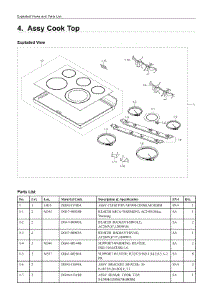 4. Assy Cook Top parts for Samsung Range NE59M4320SS/AA from AppliancePartsPros.com