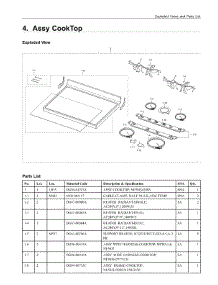 4. Assy Cooktop parts for Samsung Range NE59M6850SG/AA from AppliancePartsPros.com