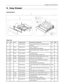 5. Assy Drawer parts for Samsung Range NE59M6850SG/AA from AppliancePartsPros.com