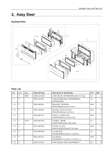 2. Assy Door parts for Samsung Range NE59M6850SG/AA from AppliancePartsPros.com