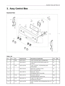 3. Assy Control Box parts for Samsung Range NE59M6850SG/AA from AppliancePartsPros.com