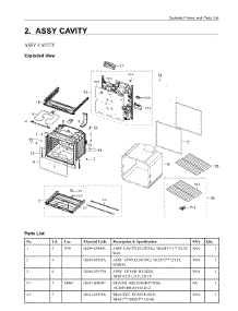 2. Assy Cavity parts for Samsung Range NE63A6111SB/AA from AppliancePartsPros.com