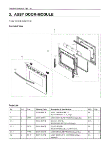 3. Assy Door-Module parts for Samsung Range NE63A6111SB/AA from AppliancePartsPros.com