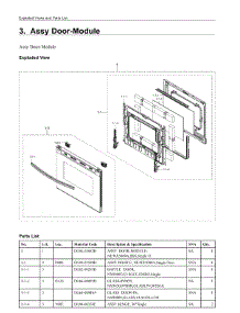 3. Assy Door-Module parts for Samsung Range NE63A6311SG/AA from AppliancePartsPros.com