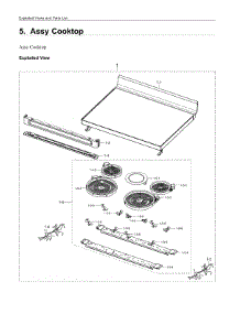 5. Assy Cooktop parts for Samsung Range NE63A6311SG/AA from AppliancePartsPros.com
