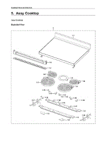 Cooktop Assy parts for Samsung Range NE63A6311SS/AA from AppliancePartsPros.com
