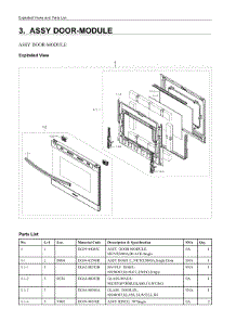 3. Assy Door-Module parts for Samsung Range NE63A6511SB/AA from AppliancePartsPros.com
