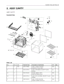 2. Assy Cavity parts for Samsung Range NE63A6511SW/AA from AppliancePartsPros.com