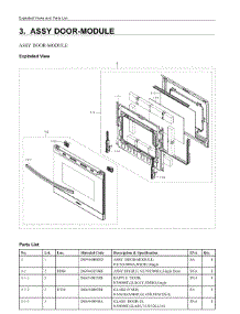 3. Assy Door-Module parts for Samsung Range NE63A6511SW/AA from AppliancePartsPros.com