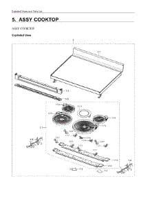 5. Assy Cooktop parts for Samsung Range NE63A6511SW/AA from AppliancePartsPros.com