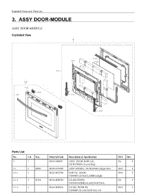 3. Assy Door-Module parts for Samsung Range NE63A6711ST/AA from AppliancePartsPros.com
