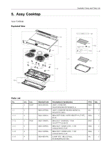 5. Assy Cooktop parts for Samsung Range NE63A8711QN/AA from AppliancePartsPros.com