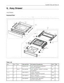 6. Assy Drawer parts for Samsung Range NE63A8711QN/AA from AppliancePartsPros.com