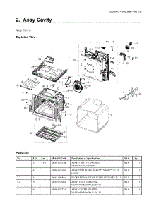 2. Assy Cavity parts for Samsung Range NE63A8711QN/AA from AppliancePartsPros.com