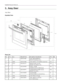 3. Assy Door parts for Samsung Range NE63A8711QN/AA from AppliancePartsPros.com