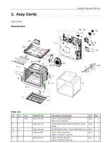 2. Assy Cavity parts for Samsung Range NE63T8311SG/AA from AppliancePartsPros.com