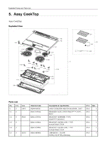 5. Assy Cooktop parts for Samsung Range NE63T8311SG/AA from AppliancePartsPros.com