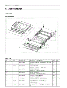 6. Assy Drawer parts for Samsung Range NE63T8311SG/AA from AppliancePartsPros.com