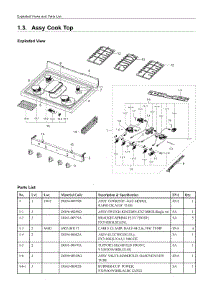 1.3. Assy Cook Top parts for Samsung Range NX58F5500SSAA from AppliancePartsPros.com