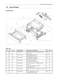 1.4. Assy Drawer parts for Samsung Range NX58F5500SSAA from AppliancePartsPros.com