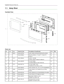 1.1. Assy Door parts for Samsung Range NX58F5500SS/AA from AppliancePartsPros.com