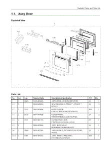 1.1. Assy Door parts for Samsung Range NX58H5650WS/AC from AppliancePartsPros.com