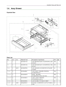 1.4. Assy Drawer parts for Samsung Range NX58H9950WS/AC from AppliancePartsPros.com
