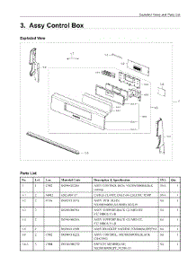 3. Assy Control Box parts for Samsung Range NX58M5600SB/AA from AppliancePartsPros.com