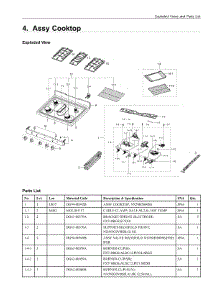4. Assy Cooktop parts for Samsung Range NX58M5600SB/AA from AppliancePartsPros.com
