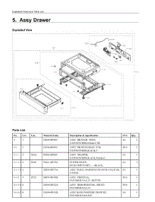 5. Assy Drawer parts for Samsung Range NX58M5600SB/AA from AppliancePartsPros.com