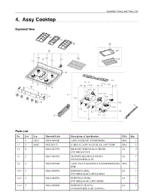 4. Assy Cooktop parts for Samsung Range NX58M5600SW/AA from AppliancePartsPros.com