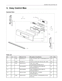 3. Assy Control Box parts for Samsung Range NX58M5600SW/AA from AppliancePartsPros.com