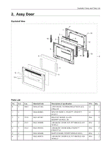 2. Assy Door parts for Samsung Range NX58M6630SG/AA from AppliancePartsPros.com