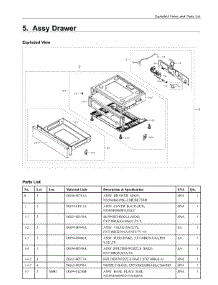 5. Assy Drawer parts for Samsung Range NX58M6630SG/AA from AppliancePartsPros.com