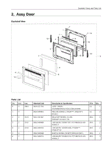 2. Assy Door parts for Samsung Range NX58M6630SS/AA from AppliancePartsPros.com