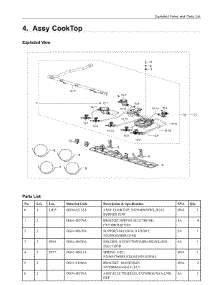 4. Assy Cooktop parts for Samsung Range NX58M6650WS/AA from AppliancePartsPros.com