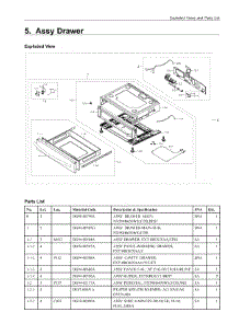 5. Assy Drawer parts for Samsung Range NX58M6650WS/AA from AppliancePartsPros.com