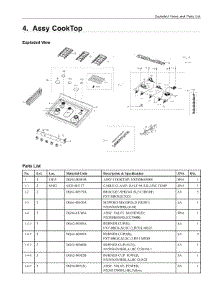 4. Assy Cooktop parts for Samsung Range NX58M6850SG/AA from AppliancePartsPros.com